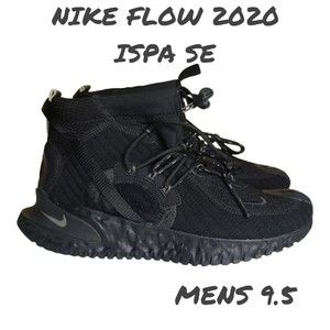 Nike Flow 2020 ISPA SE, Shoes, Black Metallic Silver, CW3045 002, Mens Size 9.5